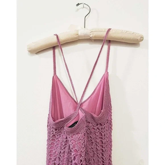 (S) Vintage 90s/Y2K Hand Crochet Midi Dress - Picture 4 of 4